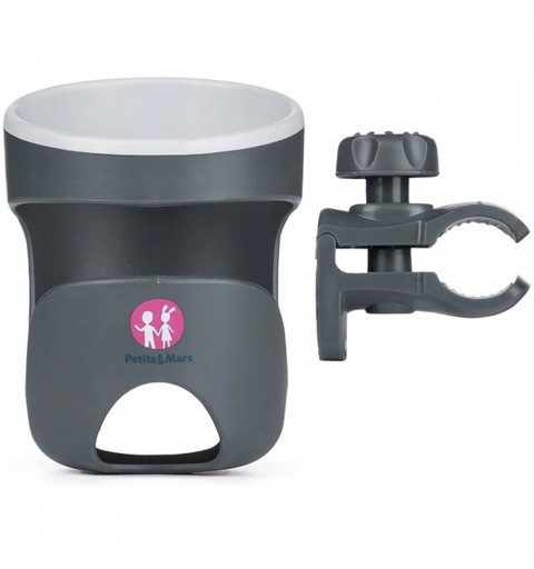 Petite&Mars Handy - Uchwyt na kubek do wózka, Uniwersalny | Grey